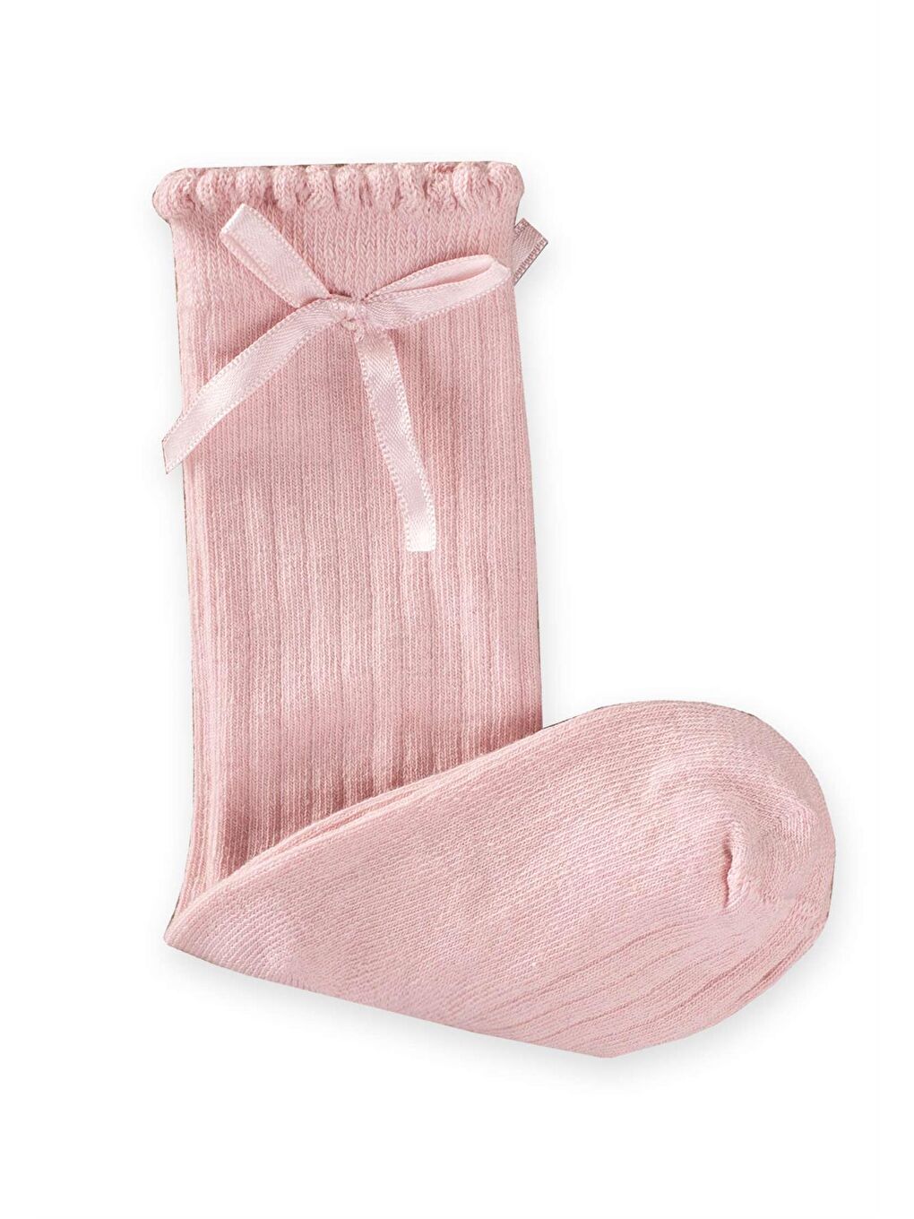 Pembe Kız Çocuk Diz Altı Çorap-1