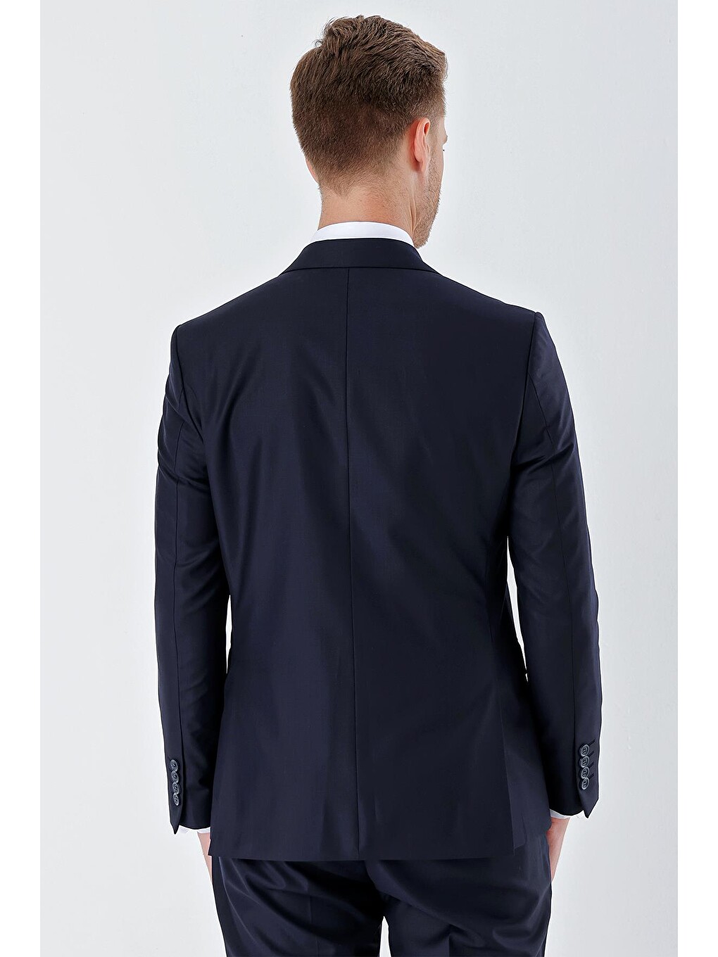 Lacivert Gabardin Kırlangıç Yaka 6 Drop Slim Fit Dar Kesim Basic Takım Elbise 1001240011-6