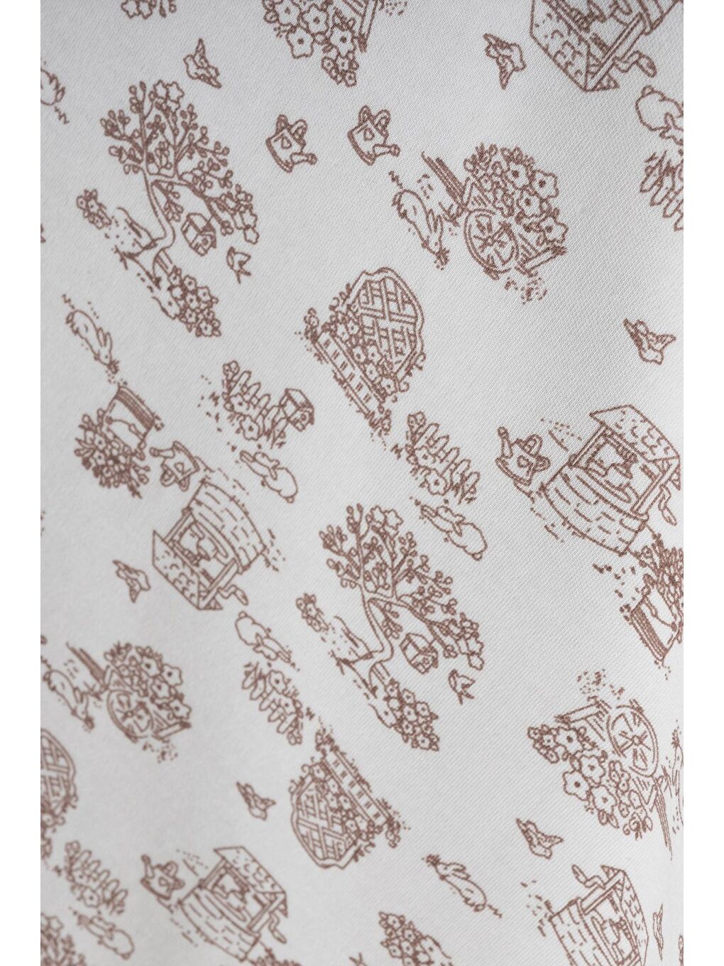 Ekru Çitflik Emprime İnterlok Battaniye 5006-1