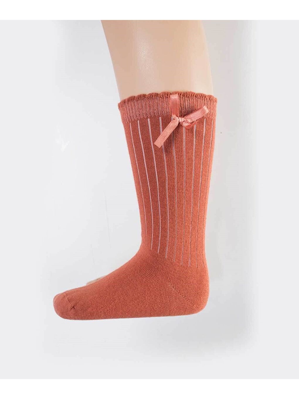 Kahverengi Kız Çocuk Diz Altı Çorap-1