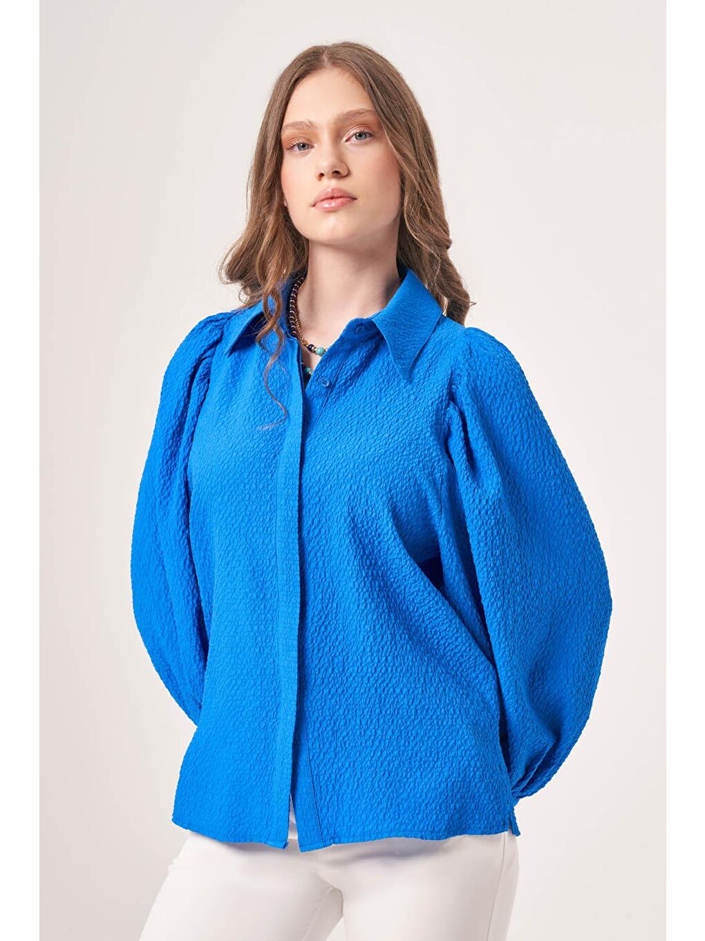 Jakar Dokulu Mavi Gömlek-2