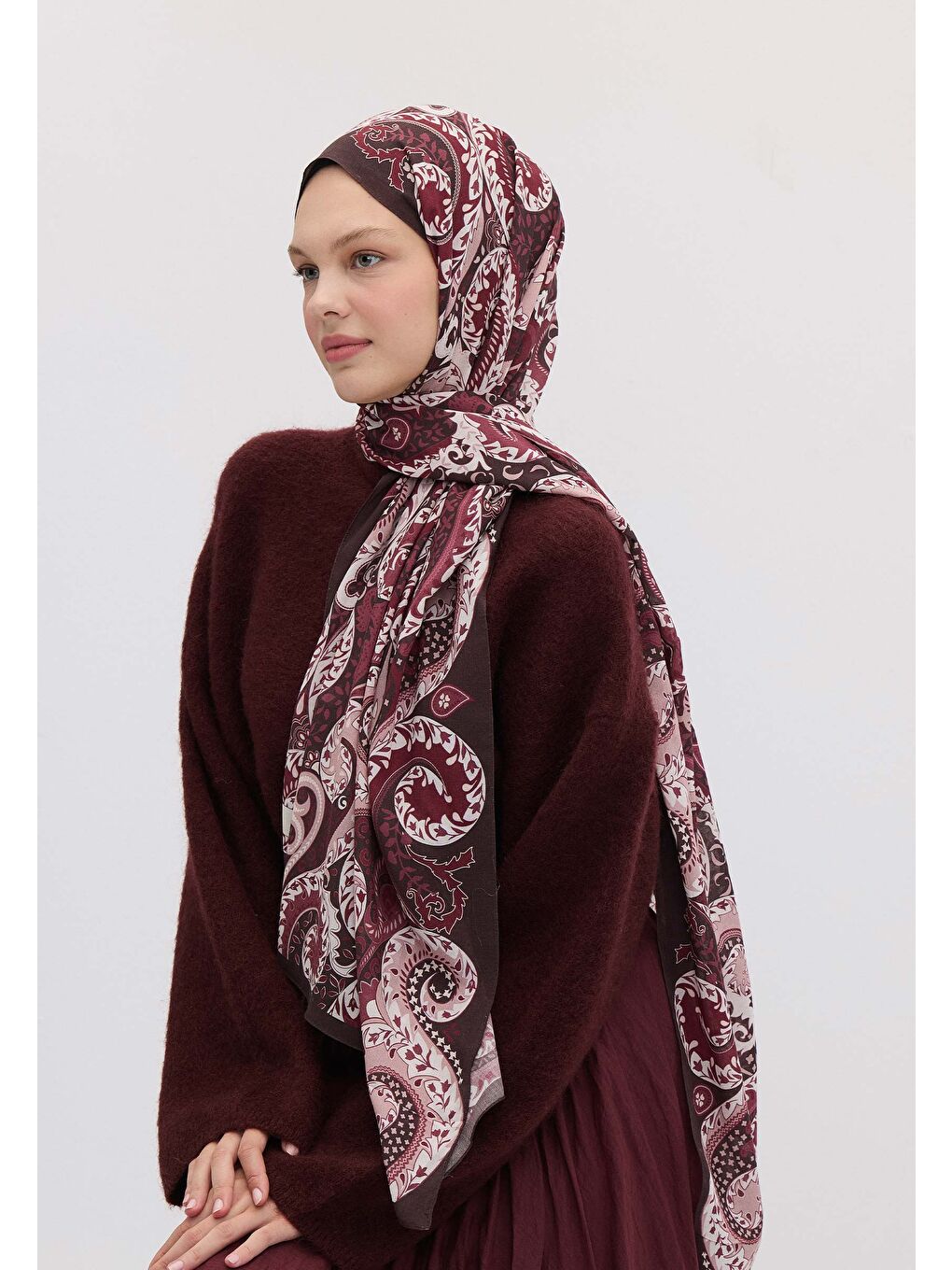 Asenath Desen Şal Fuşya-1
