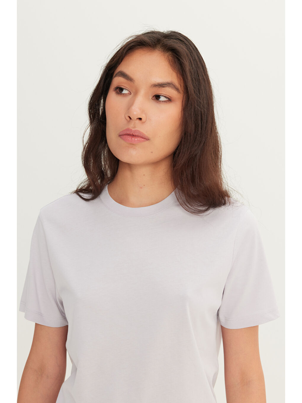 Erkek Lila Slim Fit Dar Kesim %100 Pamuk Bisiklet Yaka Kısa Kollu Tişört-7