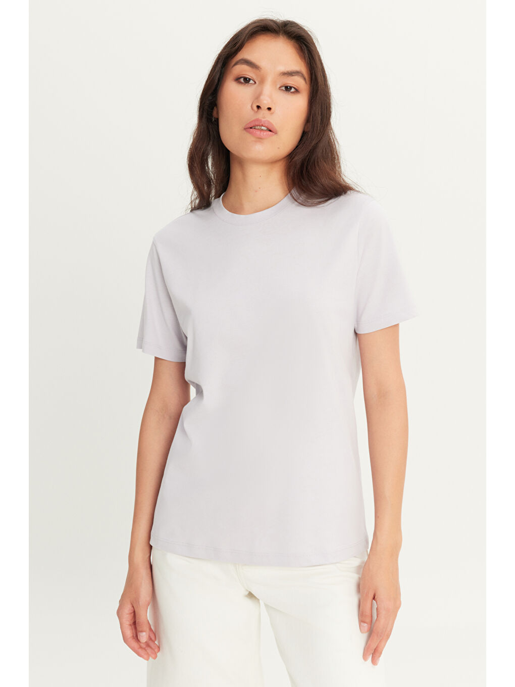 Erkek Lila Slim Fit Dar Kesim %100 Pamuk Bisiklet Yaka Kısa Kollu Tişört-5