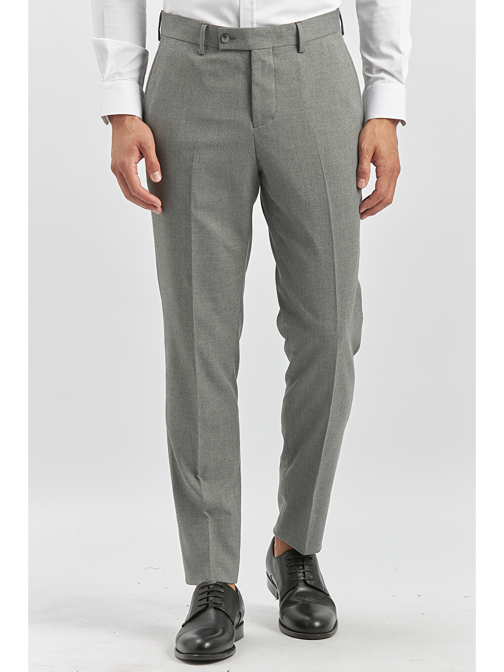 Gri Füme Esnek Yandan Cepli Slim Fit Classic Erkek Pantolon 1003240165
