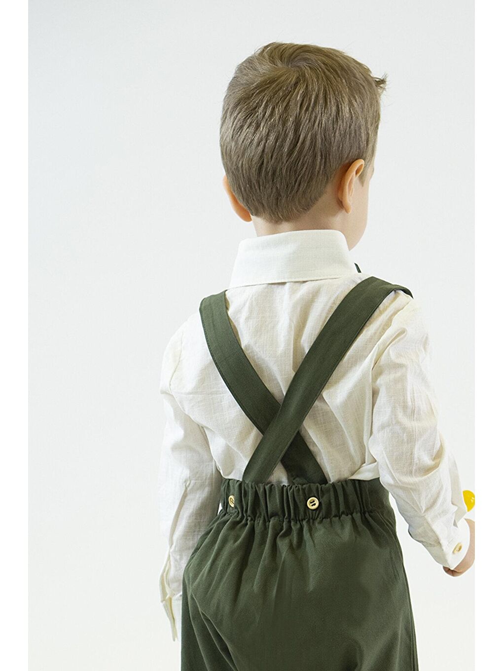 Catz Kids 2'li Haki Gabardin Harem Salopet + Papyon ( Gömlek Dahil Değildir ) - 2