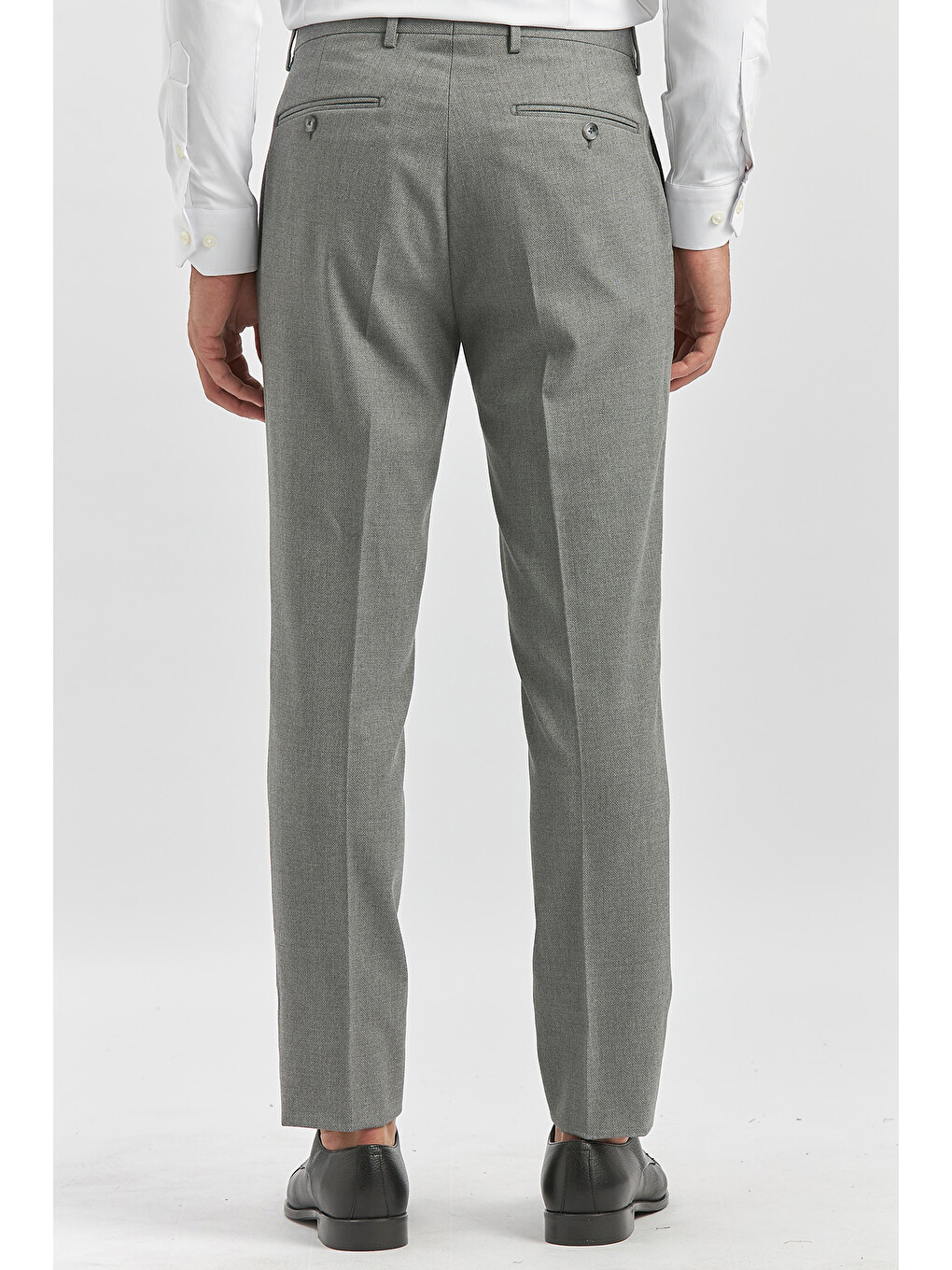Gri Füme Esnek Yandan Cepli Slim Fit Classic Erkek Pantolon 1003240165-4