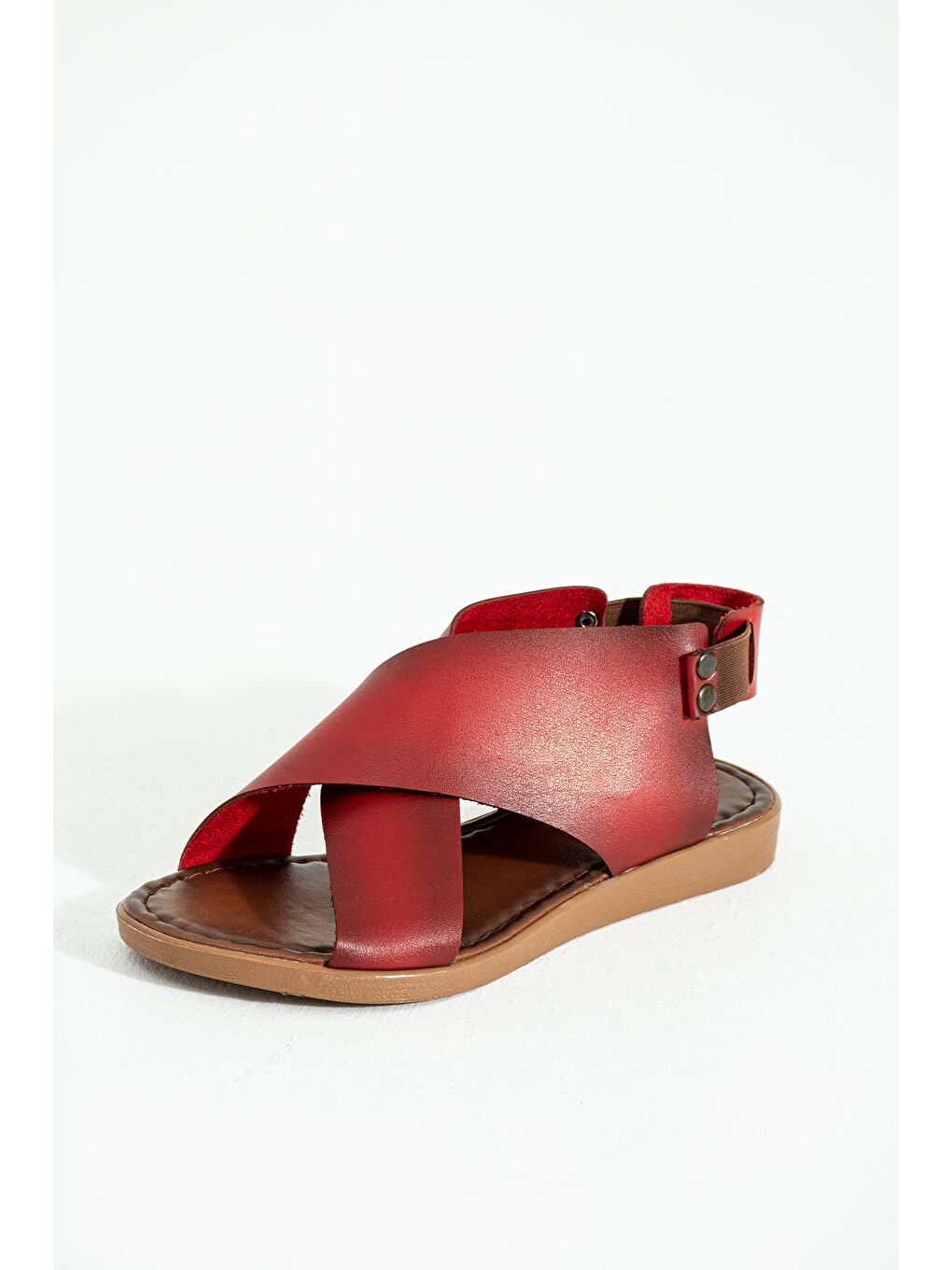 Kırmızı Çapraz Bant Lastikli Kadın Sandalet 51-816-23-3