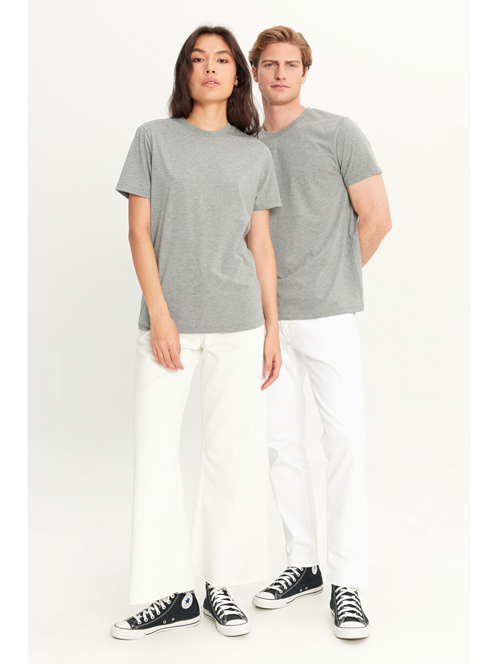 Erkek Koyu Gri Slim Fit Dar Kesim %100 Pamuk Bisiklet Yaka Kısa Kollu Tişört-3