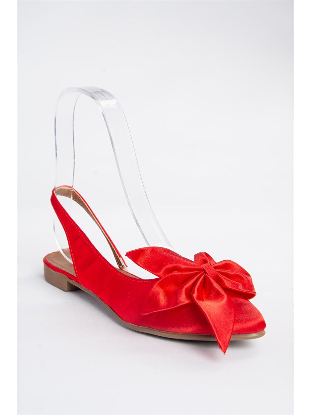 Fox Shoes Kirmizi Kırmızı Saten Kumaş Kadın Babet H726809004 - 5
