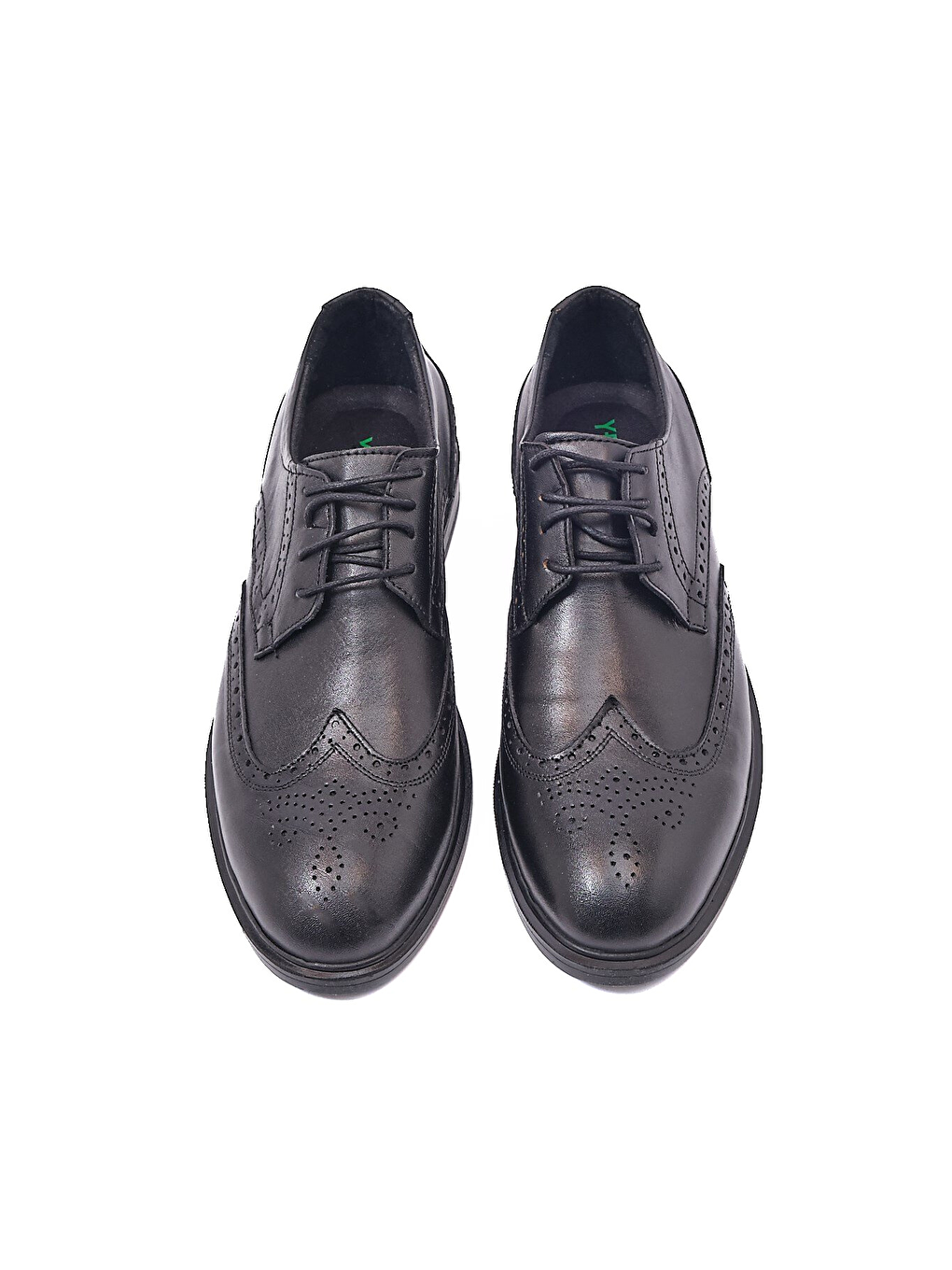 Hone Hakiki Deri Bağcıklı Zımbalı Siyah Erkek Klasik Ayakkabı-2