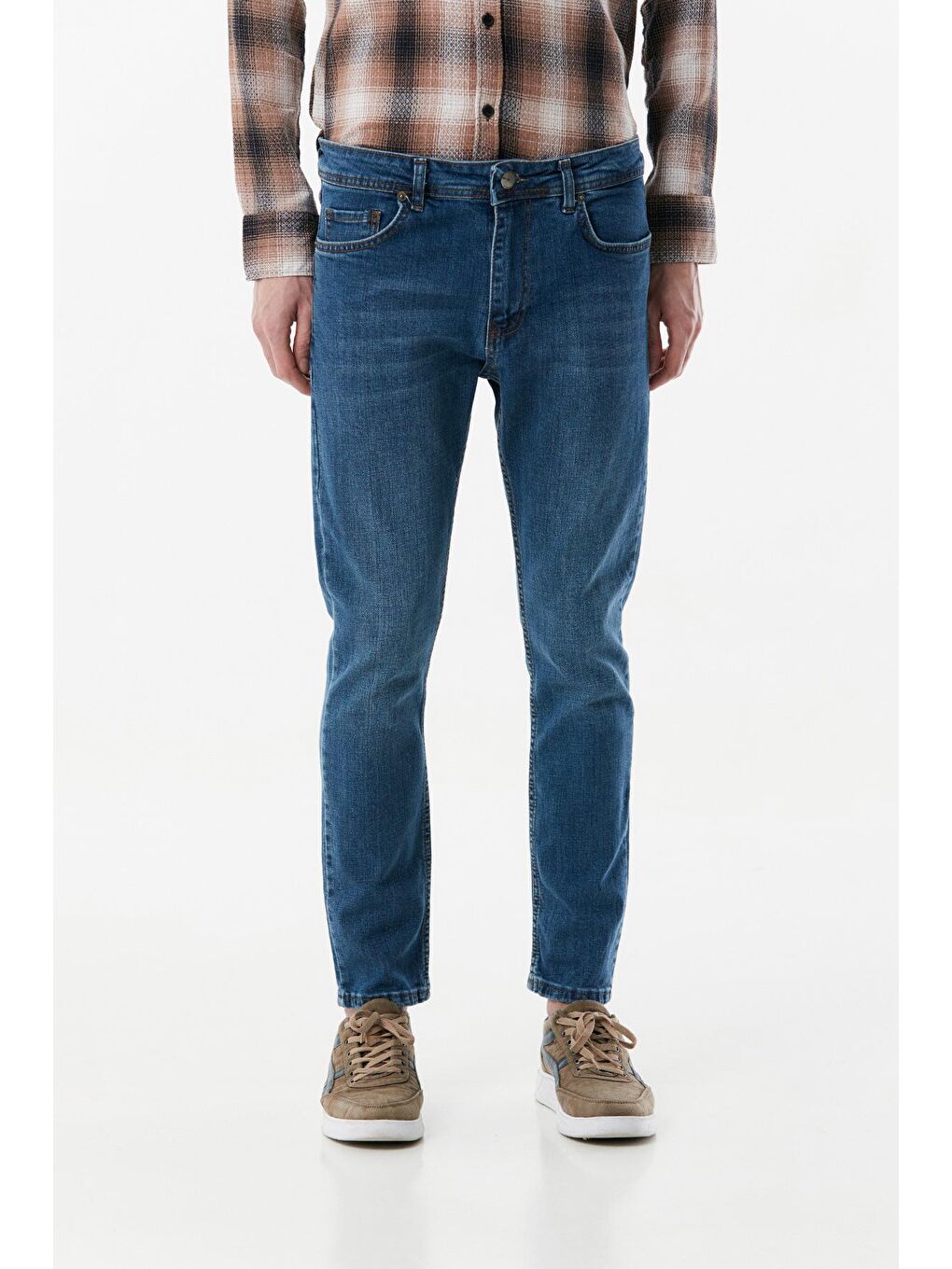 Mavi Eskitme Görünümlü Jean-4