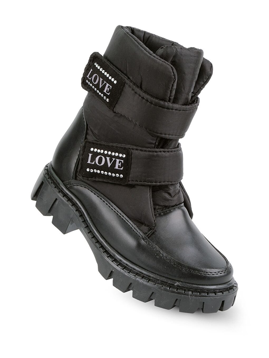 Siyah SMARTY İçi Polar Termo Kaymaz Taban Cırtlı Çocuk Bot-4