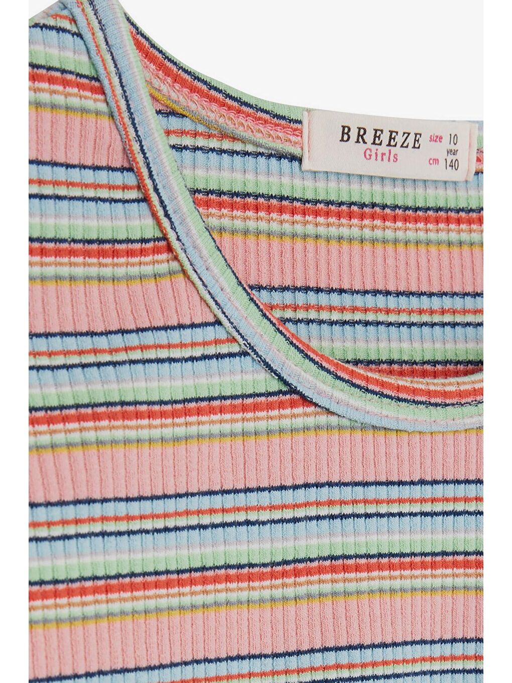 Kız Çocuk Uzun Kollu Tişört Renkli Çizgili Karışık Renk (11-12 Yaş)-2