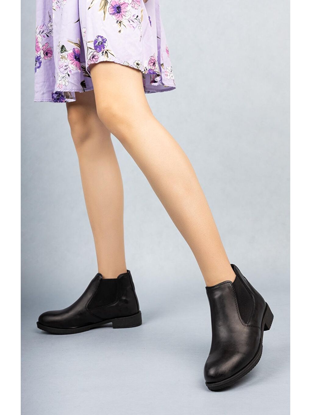 Siyah NORA  Garantili Kadın Chelsea  Bot-1