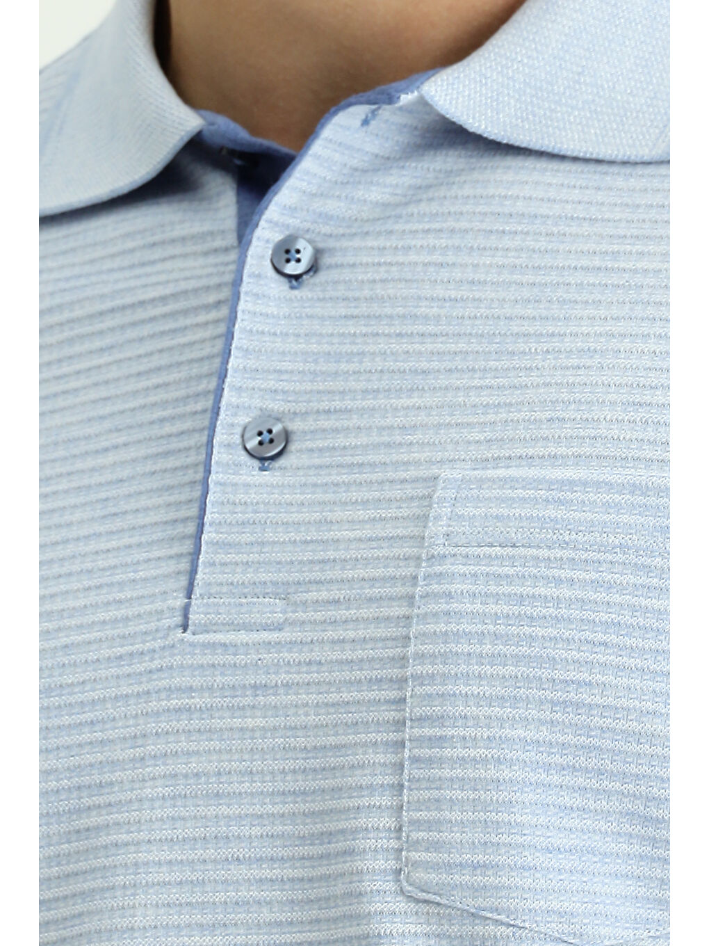 Mavi Regular Fit Desenli Elastanlı Cepli Polo Yaka Tişört-4