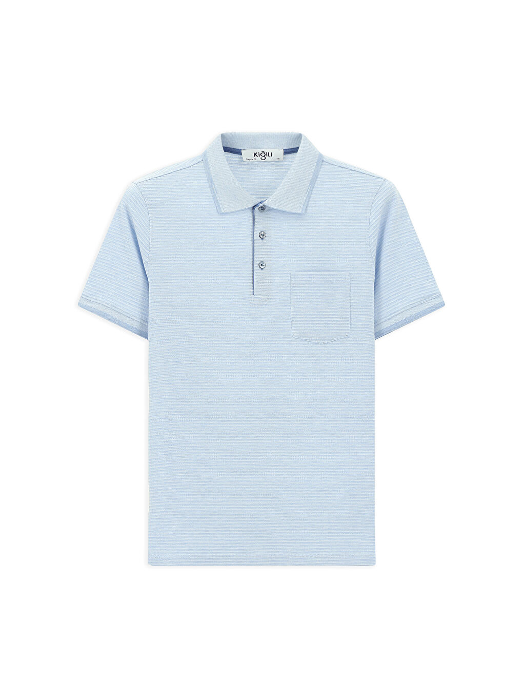 Mavi Regular Fit Desenli Elastanlı Cepli Polo Yaka Tişört-5