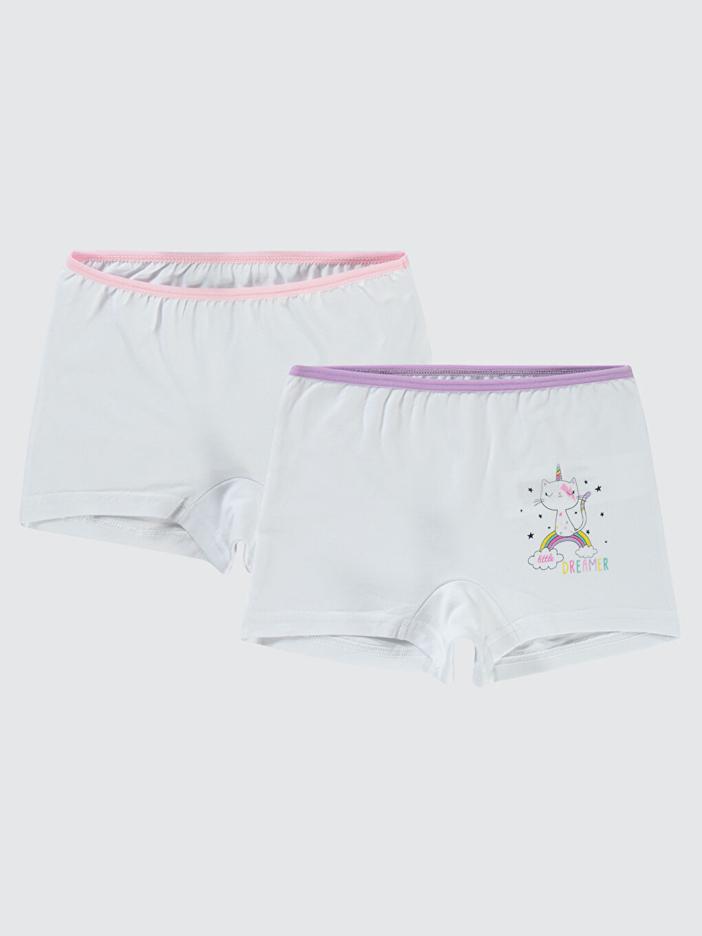 Civil Beyaz Kız Çocuk 2'li Boxer 2-10 Yaş Lila