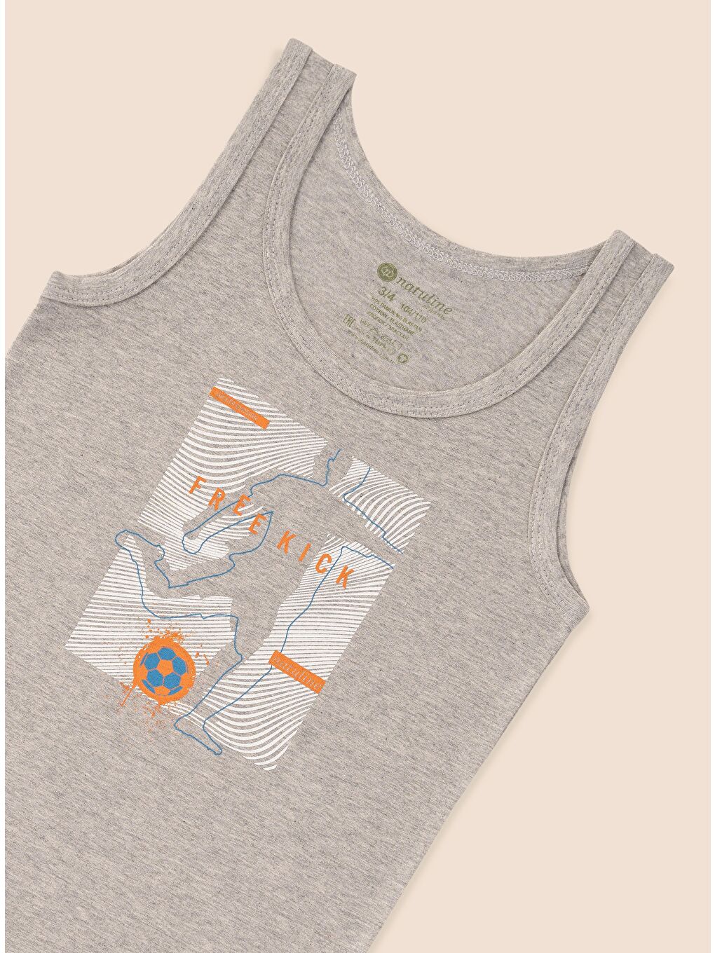 Lacivert Erkek Çocuk Organik Pamuklu Elastanlı Atlet Free Kick 3 lü Paket-2