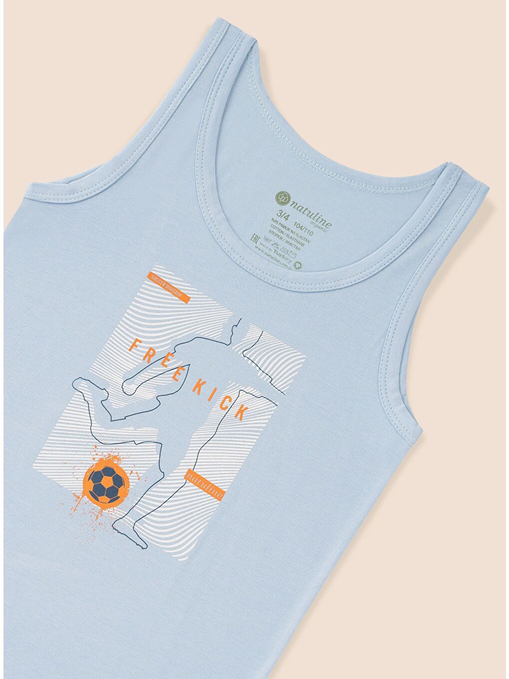 Lacivert Erkek Çocuk Organik Pamuklu Elastanlı Atlet Free Kick 3 lü Paket-6