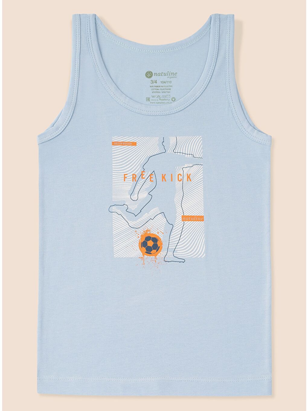 Lacivert Erkek Çocuk Organik Pamuklu Elastanlı Atlet Free Kick 3 lü Paket-7