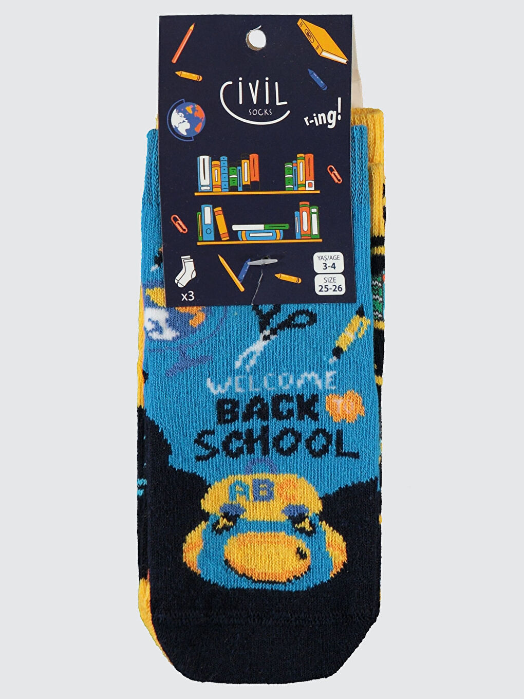 Civil Sari Socks Erkek Çocuk Çorap 3-11 Yaş Sarı - 1