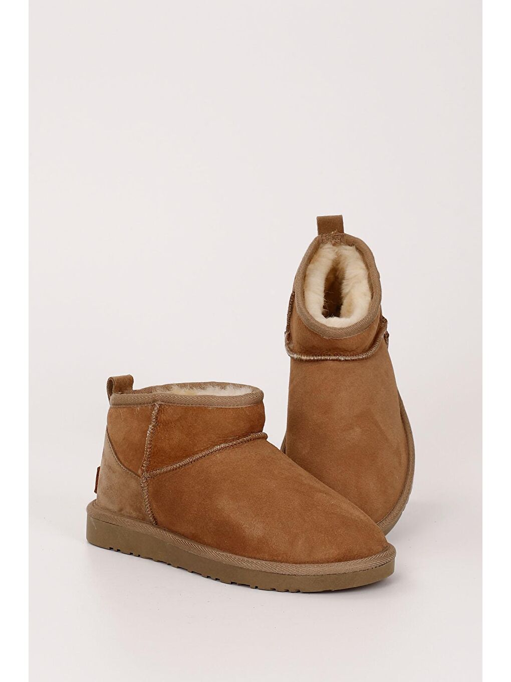 Kahverengi TABA  Hakiki Post Mini Kadın Kürklü Bot 34011
