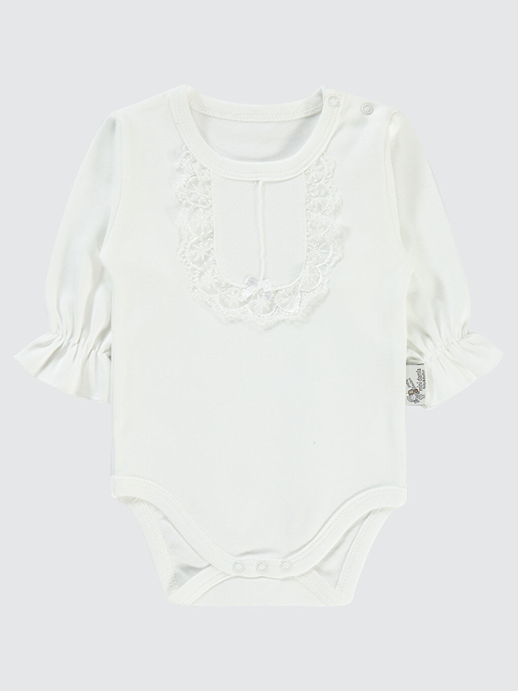 Kız Bebek Çıtçıtlı Badi 3-18 Ay Ekru