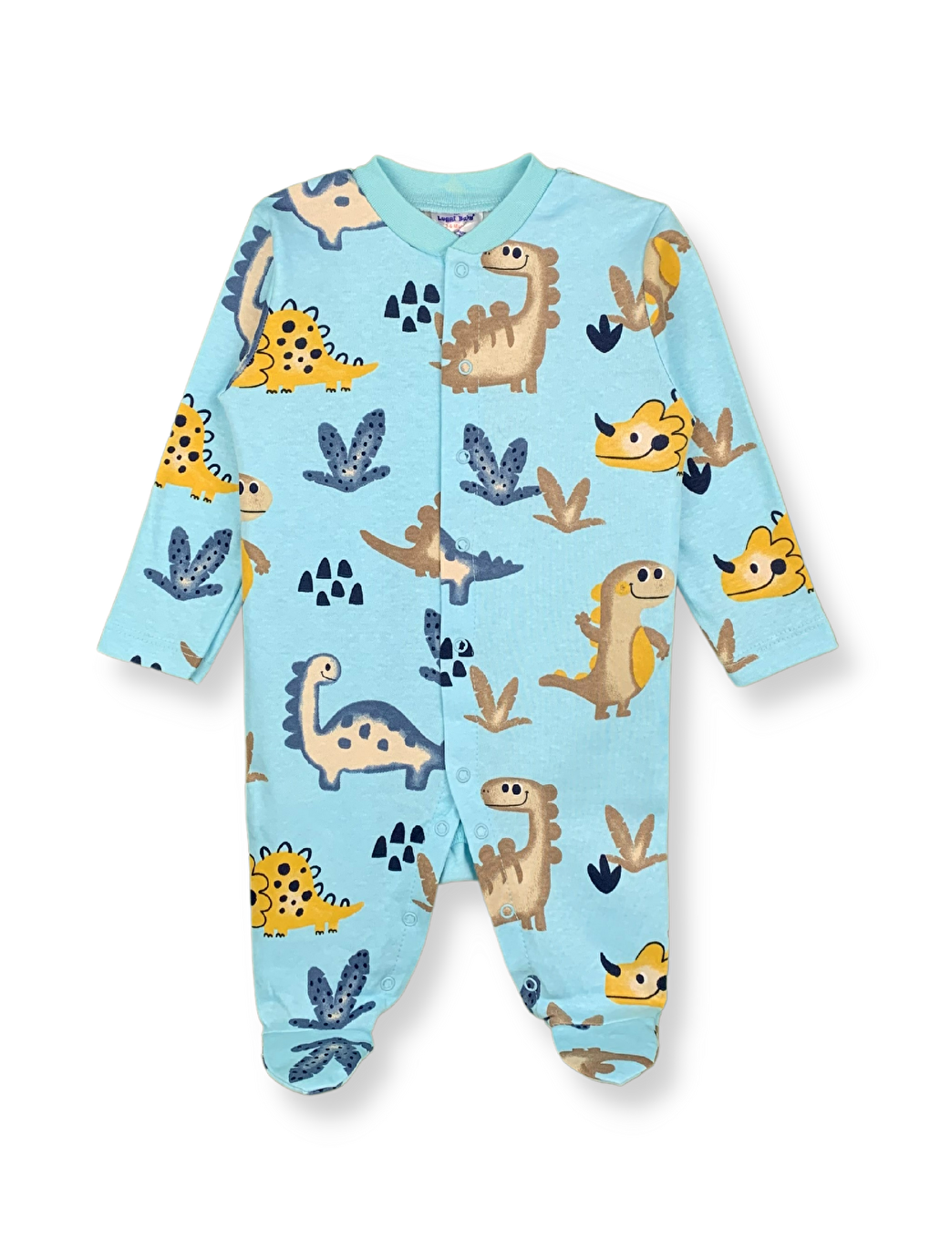 Mavi Bisiklet Yaka Uzun Kollu Erkek Bebek Tulum