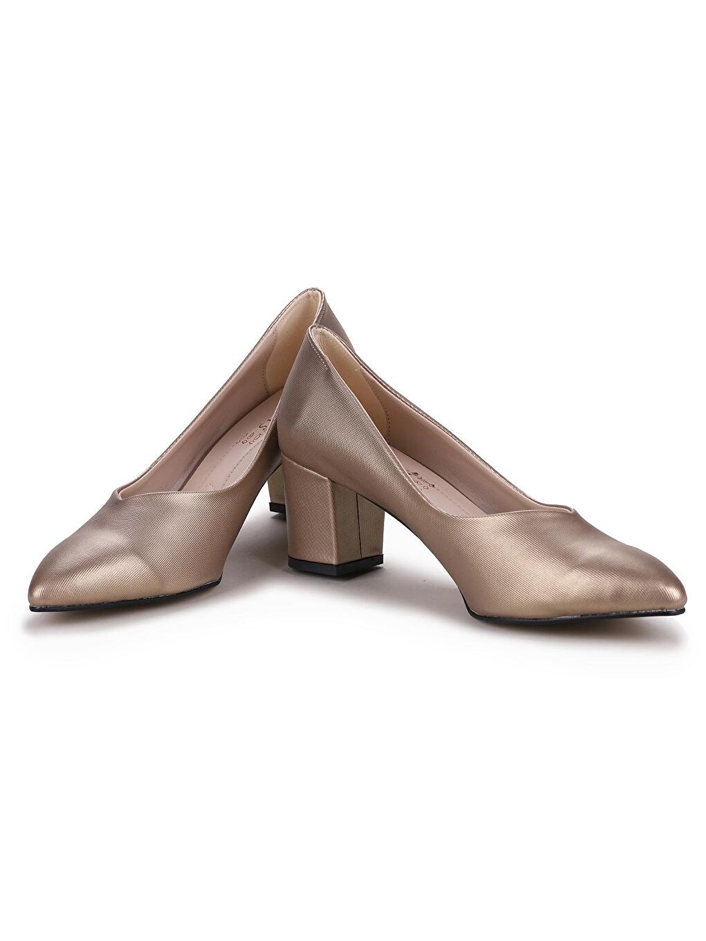 Sarı Parlak Büyük Numara 6 Cm Topuklu Kadın Ayakkabı Alens 301-1