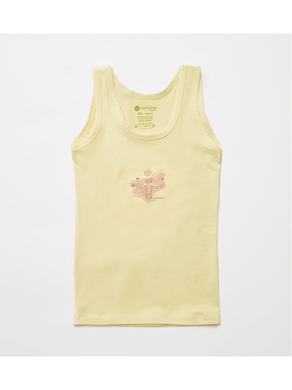 Sarı Kız Çocuk Organik Pamuklu Elastanlı Atlet Queen Swan 2 li Paket-2