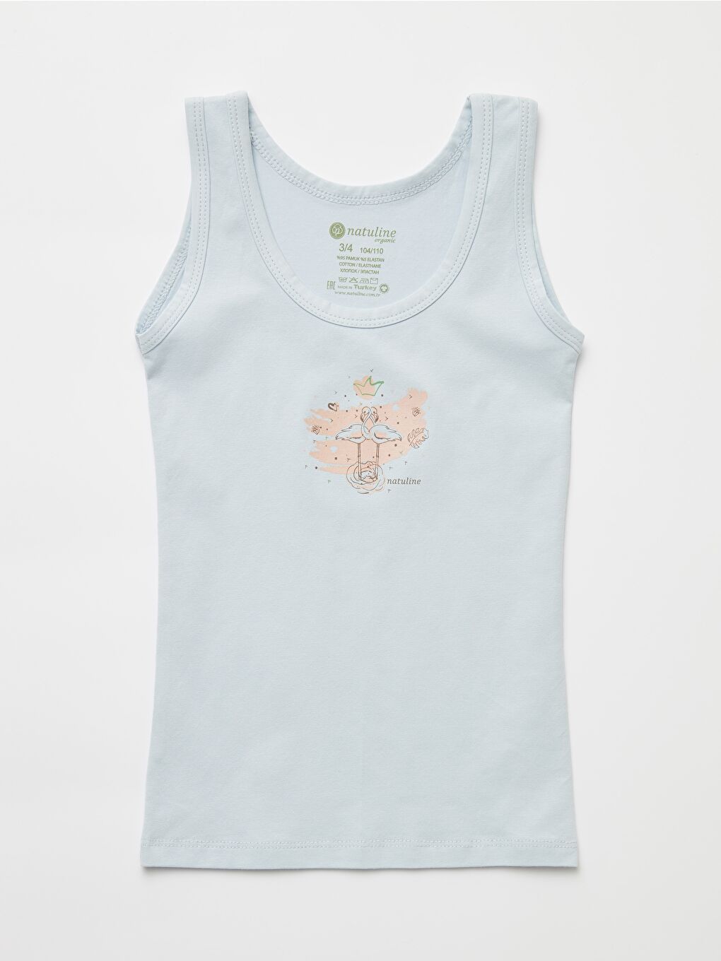 Sarı Kız Çocuk Organik Pamuklu Elastanlı Atlet Queen Swan 2 li Paket-4