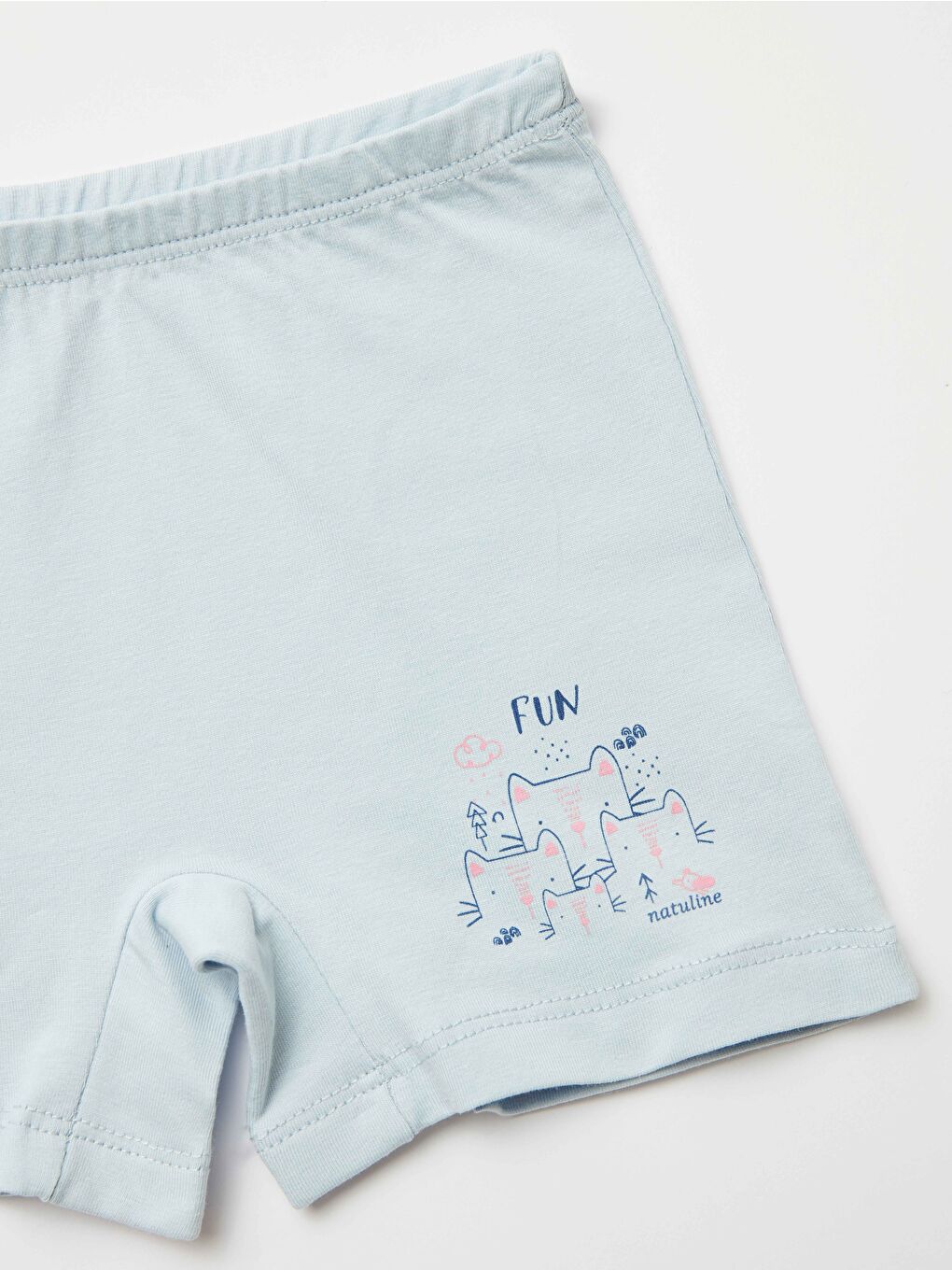 Mavi Kız Çocuk Organik Pamuklu Elastanlı Boxer Fun 2 li Paket-4