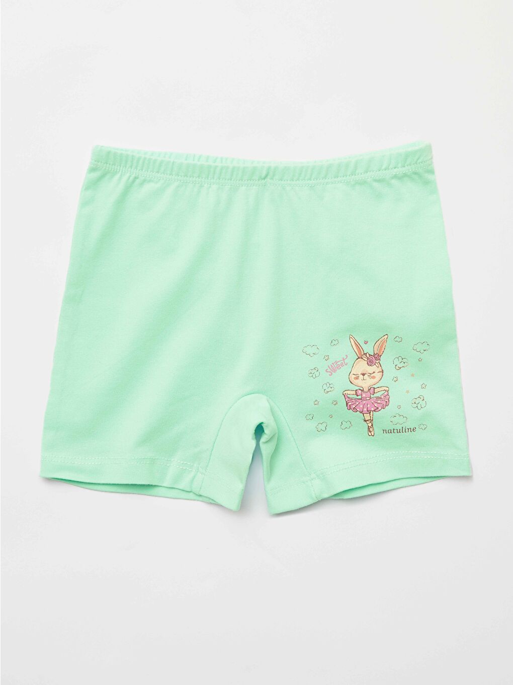 Pembe Kız Çocuk Organik Pamuklu Elastanlı Boxer Sweet Rabbit 2 li Paket-4