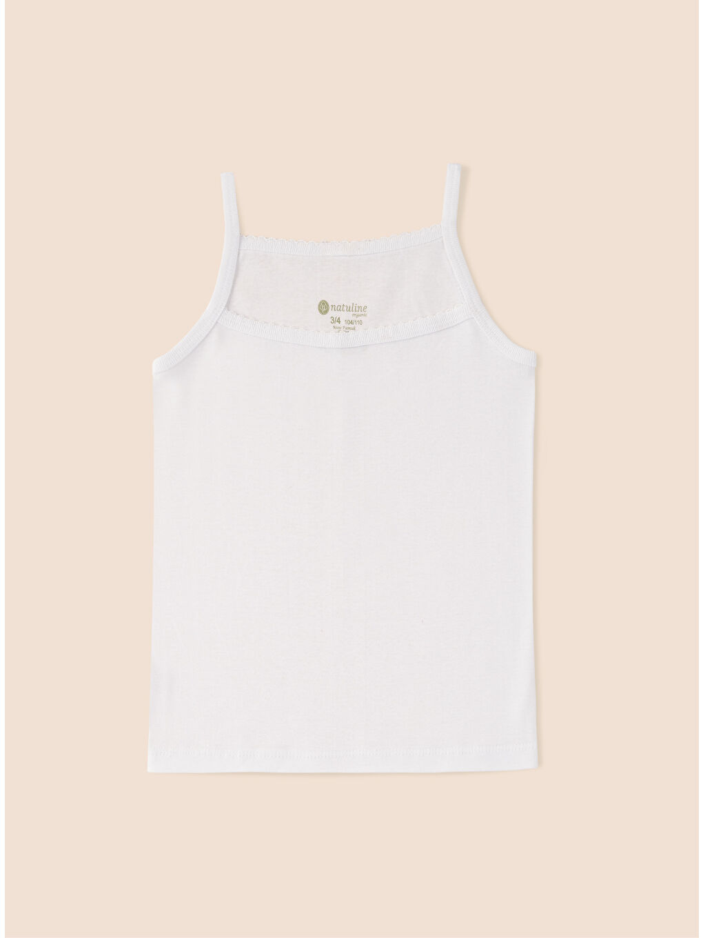 Beyaz Kız Çocuk Organik Pamuk Ribana Kroşatalı İp Askılı Atlet 6 ' lı Paket 4001-6-1