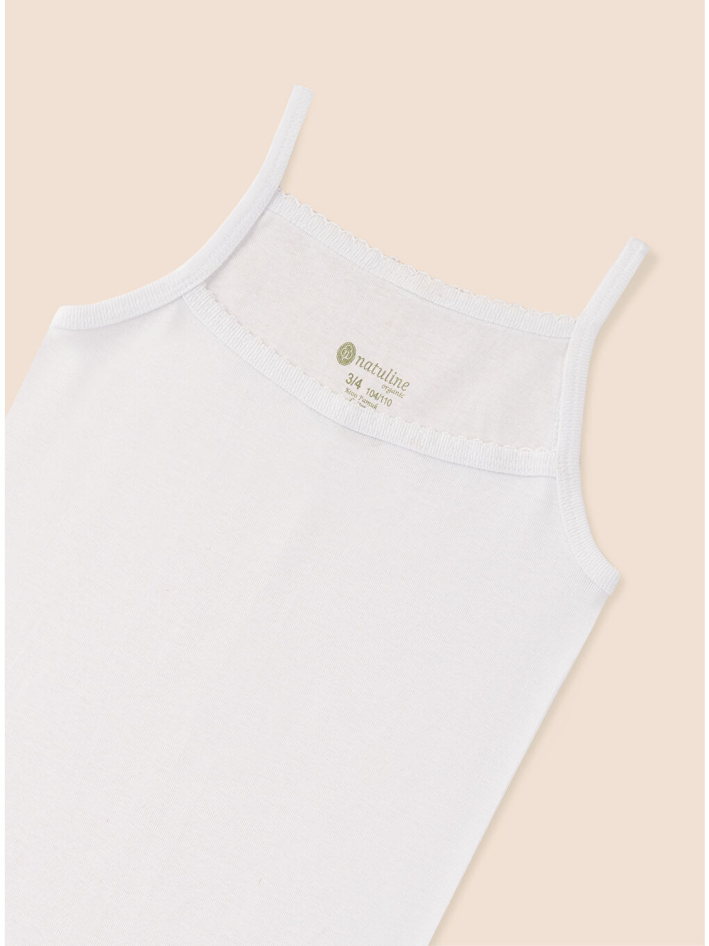 Beyaz Kız Çocuk Organik Pamuk Ribana Kroşatalı İp Askılı Atlet 6 ' lı Paket 4001-6-2