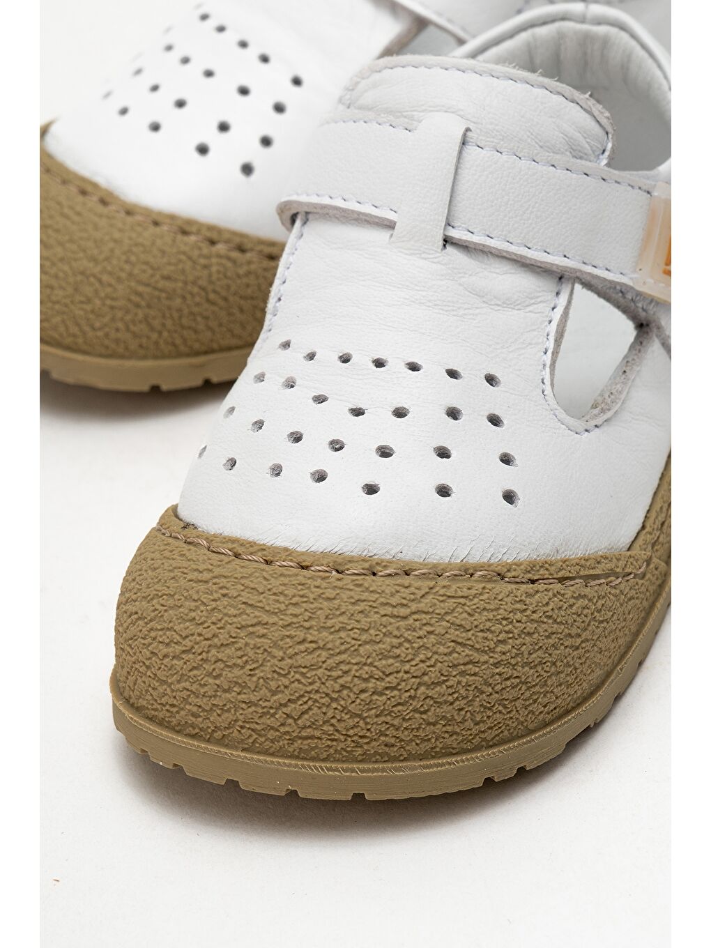 Unisex Çocuk Beyaz Hakiki Deri Günlük İlk Adım Ayakkabı-1