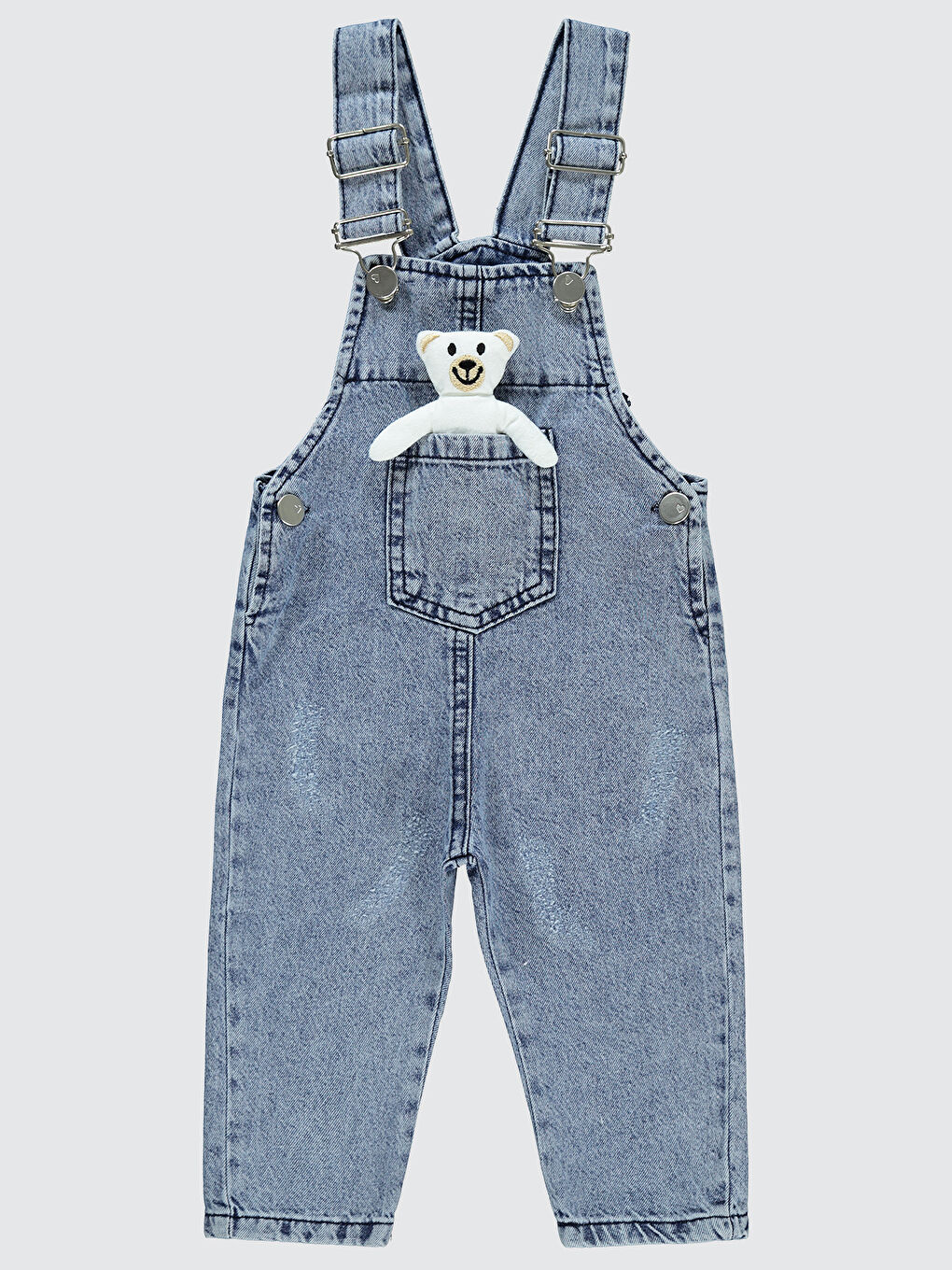 Kız Bebek Jean Salopet 9 18 Ay Mavi