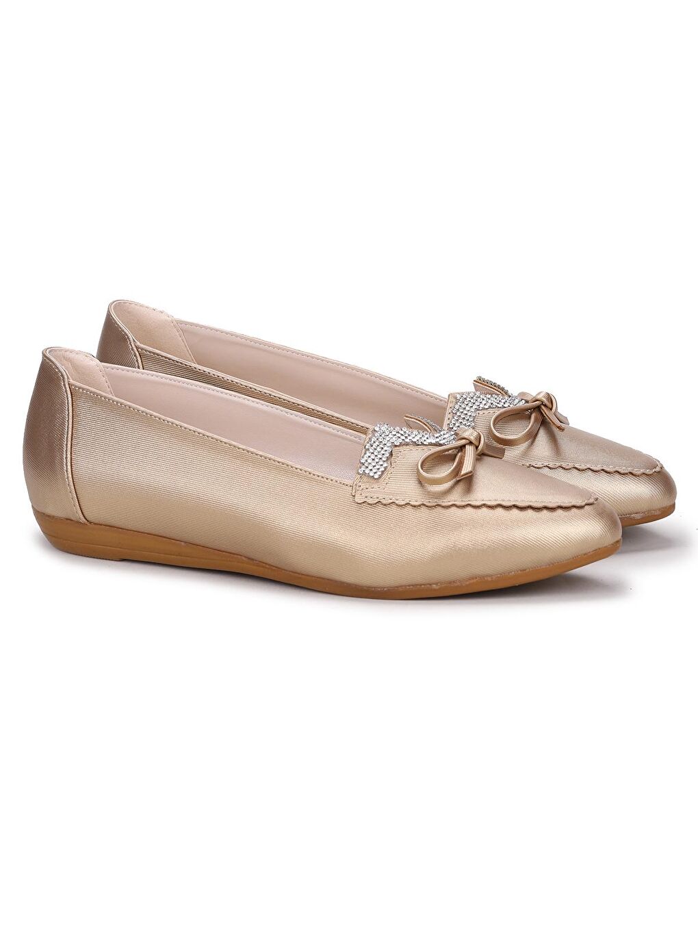 Sarı Parlak Büyük Numara Kadın Babet Ayakkabı Chr 282