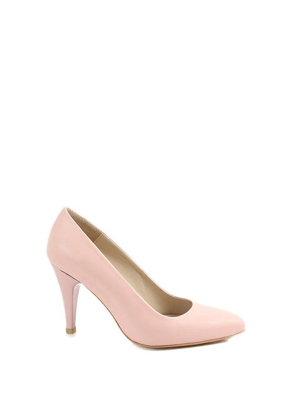 Pembe PUDRA PEMBE  Hakiki Deri Sivri Burun İnce Yüksek Topuklu Stiletto Kadın Ayakkabı 22354-1