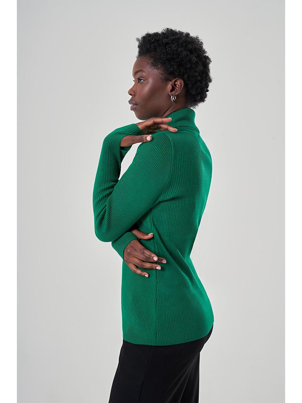 Balıkçı Yaka Yeşil Triko-1