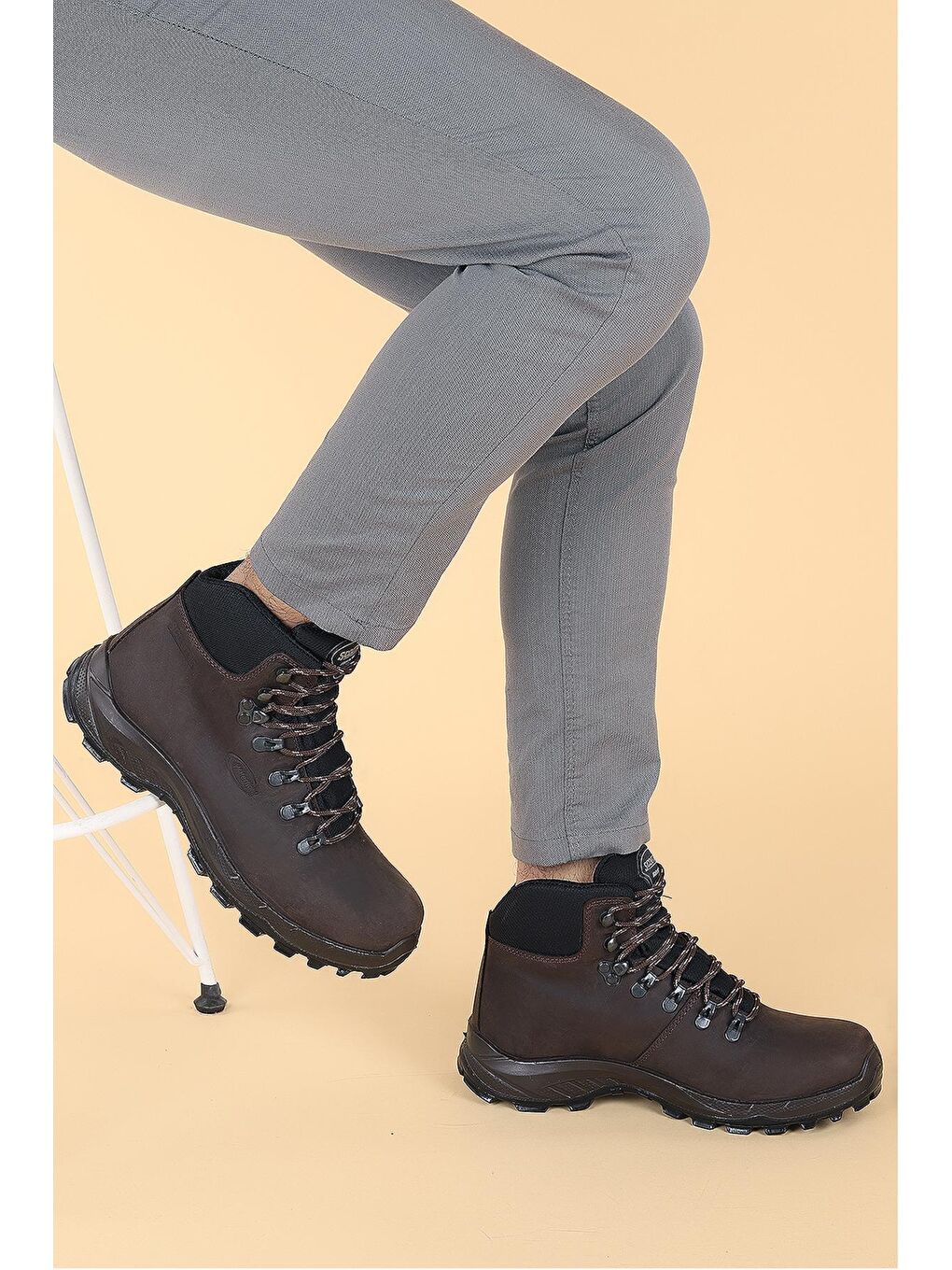 Kahverengi M1231 Atlantis % 100 Deri Asla Su Geçirmez Erkek Bot Ayakkabı-1