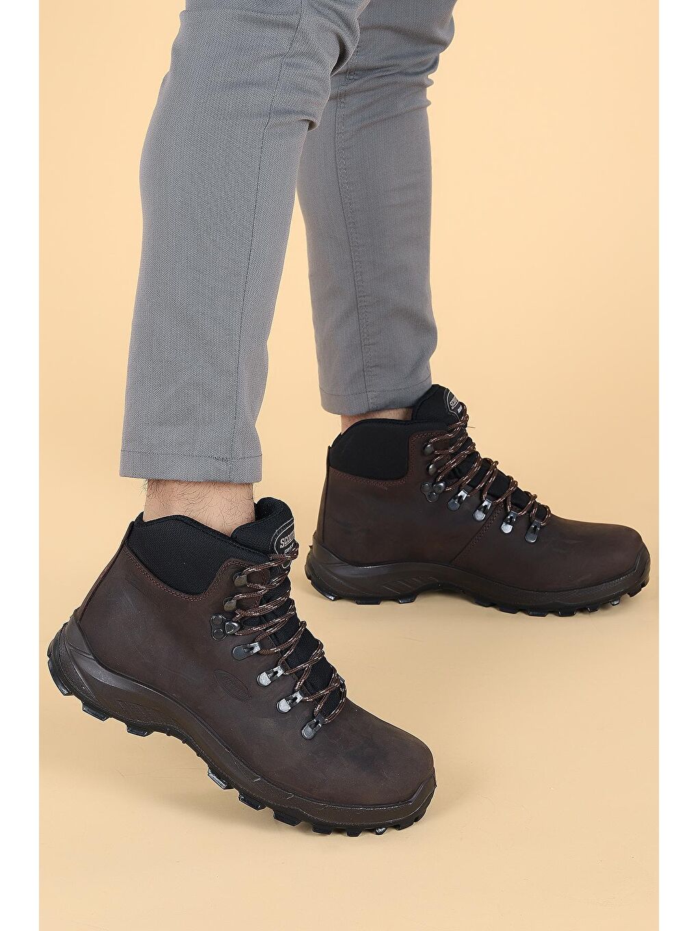 Kahverengi M1231 Atlantis % 100 Deri Asla Su Geçirmez Erkek Bot Ayakkabı-2