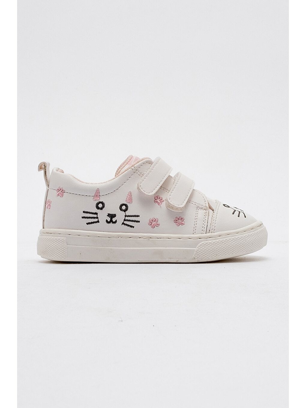 Kız Çocuk Beyaz Kedili Sneaker Ayakkabı-3