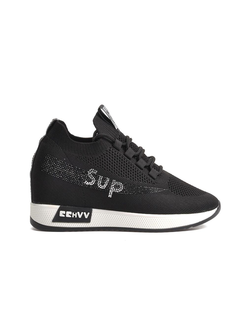 Siyah Gizli Topuklu Kadın Sneaker 23Y302
