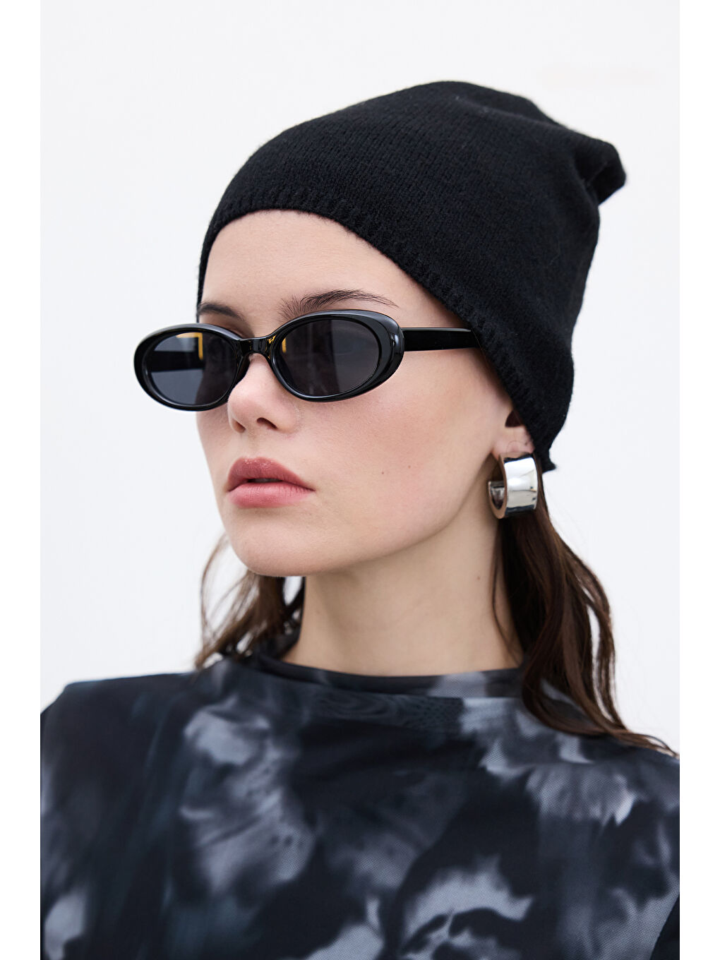 İnce Örgü Bere Siyah