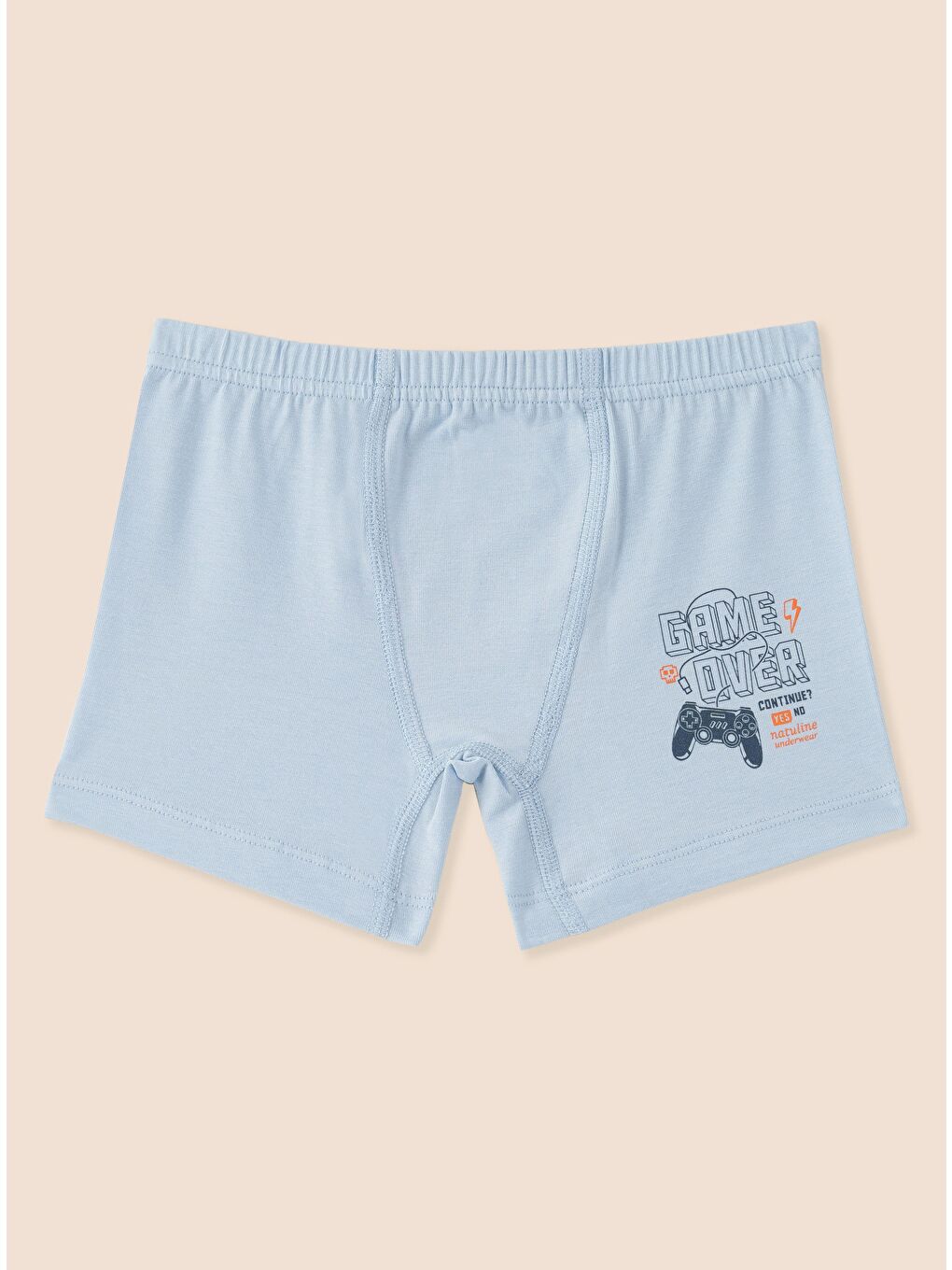 Yeşil Erkek Çocuk Organik Pamuklu Elastanlı Boxer Game Over 3 lü Paket-2