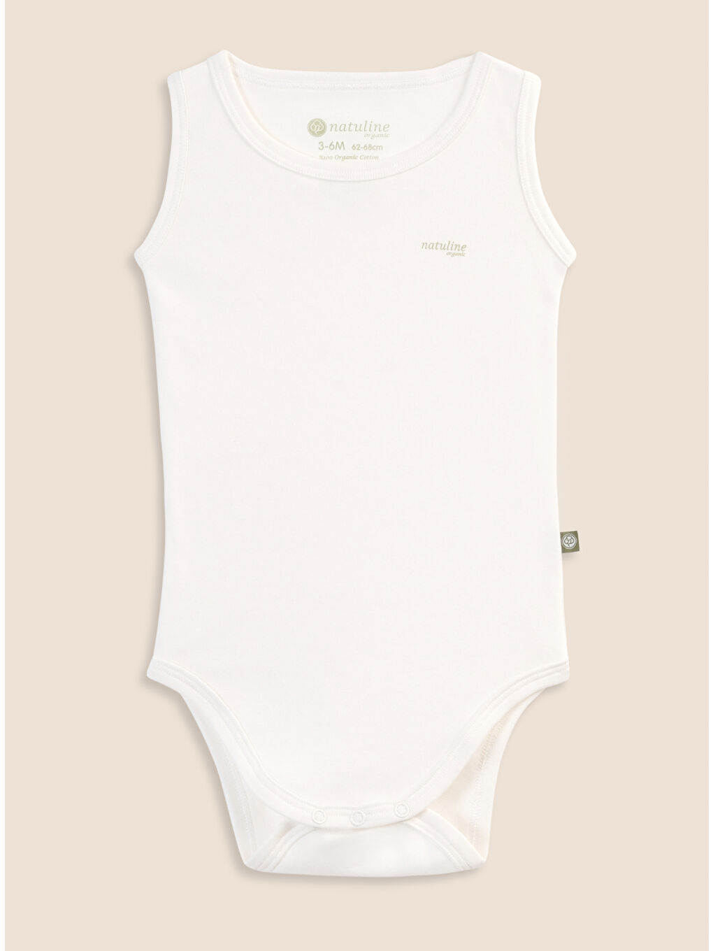 Beyaz Bebek Body Organik Pamuk Sıfır Kol Basic Nature Zıbın 2'li paket-1