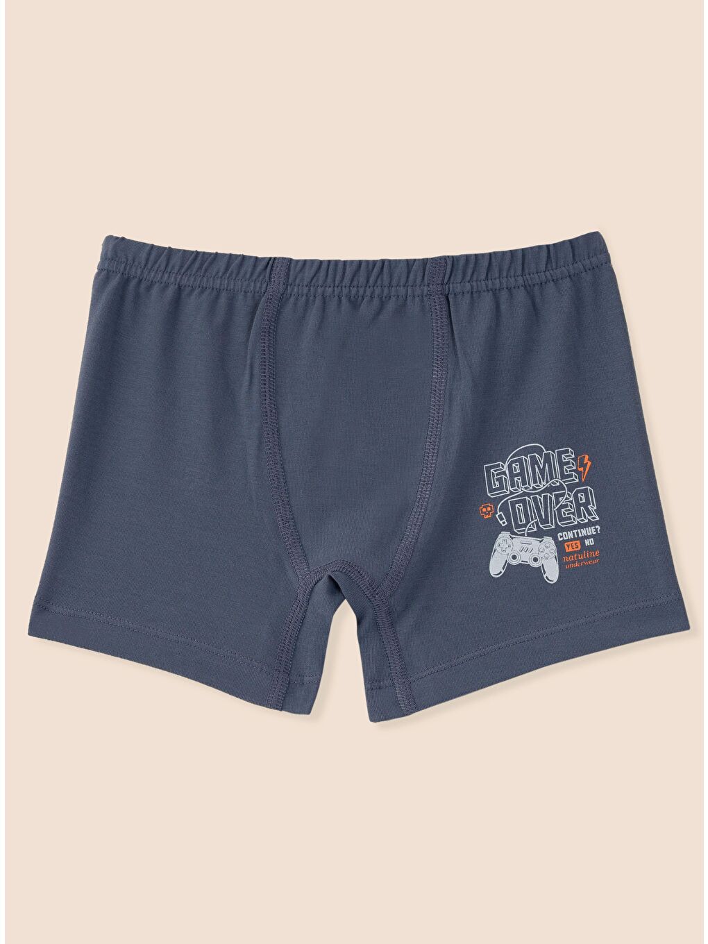 Yeşil Erkek Çocuk Organik Pamuklu Elastanlı Boxer Game Over 3 lü Paket-6