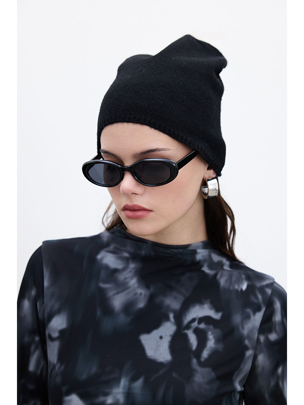 İnce Örgü Bere Siyah-2